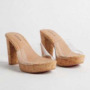 Clear Corkscrew Open Toe Heels